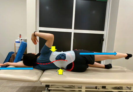 Introduction of Schroth scoliosis exercises with the Cheneau scoliosis brace : Part 1 (corrective exercises for right thoracic convexity and left lumbar convexity) for foreign clients living in Japan.