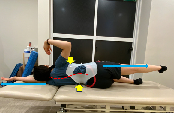 Introduction of Schroth scoliosis exercises with the Cheneau scoliosis brace : Part 1 (corrective exercises for right thoracic convexity and left lumbar convexity) for foreign clients living in Japan.