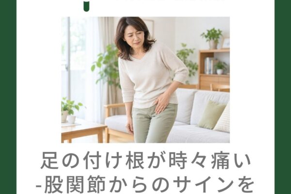 足の付け根が時々痛い-股関節からのサインを見逃さないために-